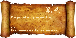 Mayersberg Absolon névjegykártya